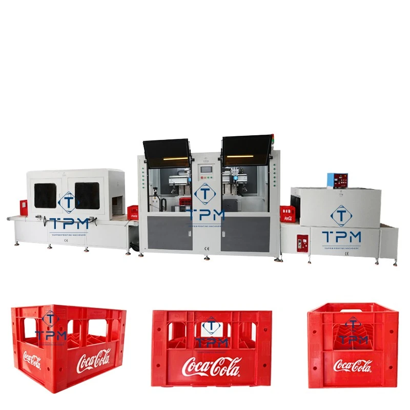 2 Color Automatic Screen Printing Machine For Beverage Crates